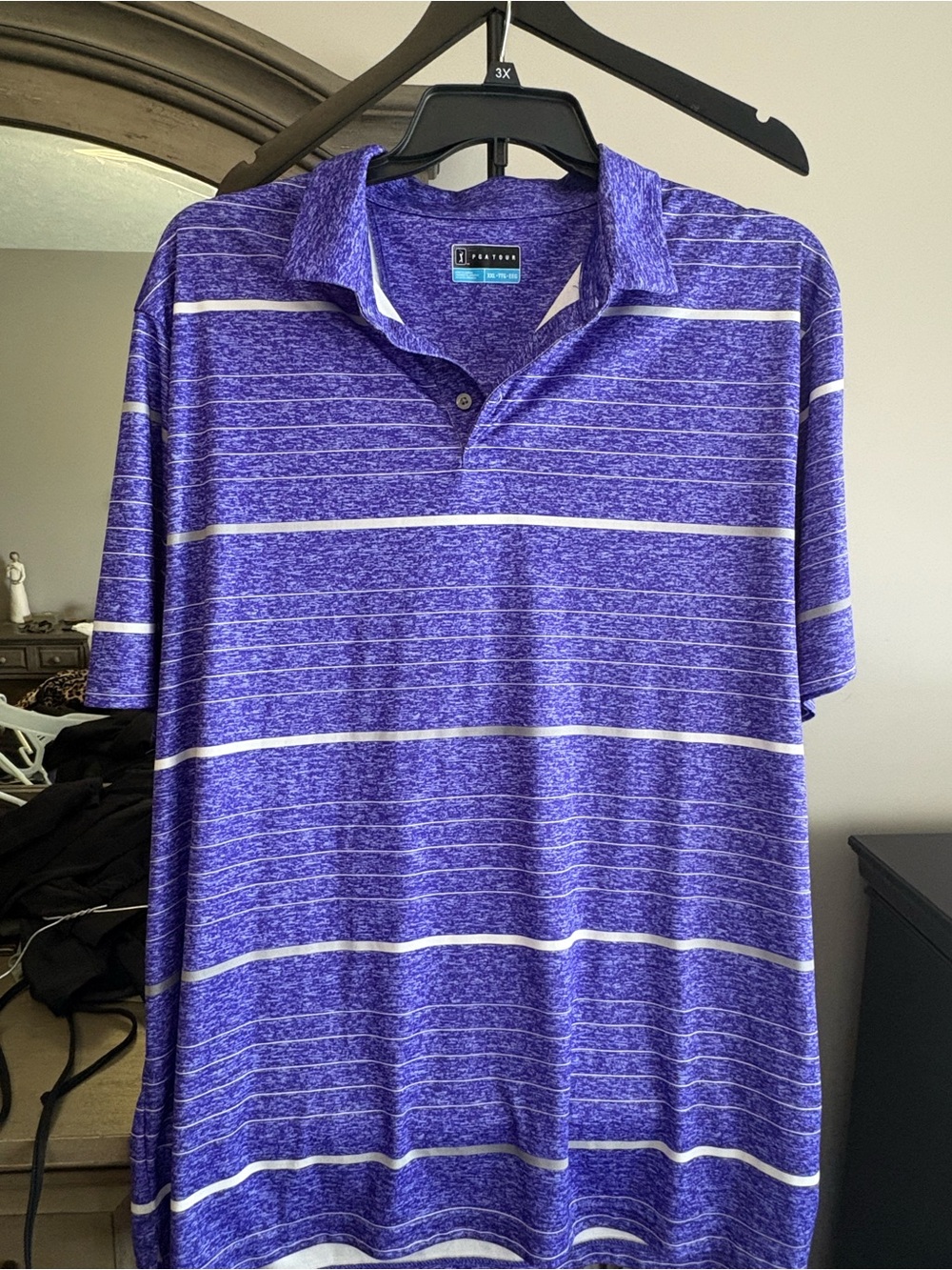 PGA Tour Men’s Purple Striped Polo Shirt